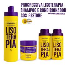 Kit Exclusivo 4 produtos Lisoterapia Progressiva Shampoo, Condicionador e SOS Mascara Kit Exclusivo 4 produtos Lisoterapia Progressiva Shampoo, Condicionador e SOS Mascara