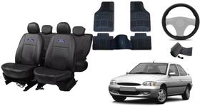 Kit Exclusivo: Capa de Couro Escort 95-03 + Tapete + Volante Luxuoso