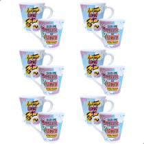 Kit Exclusivo de 6 Xícaras de Porcelana 110 ml Sofisticação para Presentear dia das mulheres