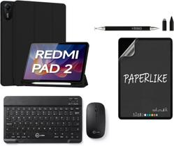 Kit Executivo Capa Inteligente Compatível com Xiaomi Redmi Pad 2 11 Polegadas Teclado Sem Fio Recarregável e Mouse Pelíc