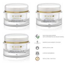 Kit exel creme linha seda - facial dia fps15 50ml + hidratante noite 50ml + contorno olhos 30ml