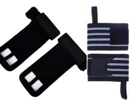 Kit exercício funcional Munhequeiras Profissional (Par) + Luva Hand Grip Couro (Par) - YANGFIT Kit exercício funcional Munhequeiras Profissional (Par) + Luva Hand Grip Couro (Par) - YANGFIT