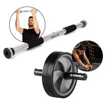 Kit exercício funcional Vollo Barra Fixa Porta Ajustável + Roda Dupla
