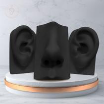 Kit Expositor - Orelha Vertical e Nariz De Silicone - Preto