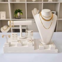 Kit Expositor para Joias em material sintético Branco (11 Peças) Kit Expositor para Joias em material sintético Branco (11 Peças)