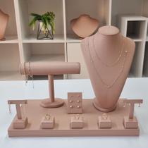Kit Expositor para Joias em material sintético Rose Alto (9 Peças)