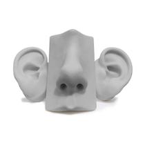 Kit Expositor Silicone - Orelha Oval e Nariz De Silicone - Branco