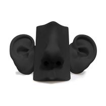 Kit Expositor Silicone - Orelha Oval e Nariz De Silicone - Preto
