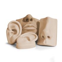 Kit Expositor Silicone - Orelha Oval / Nariz / Boca - Nude