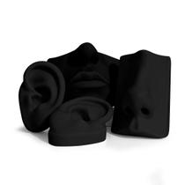 Kit Expositor Silicone - Orelha Oval / Nariz / Boca - Preto