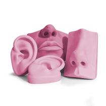 Kit Expositor Silicone - Orelha Oval / Nariz / Boca - Rosa