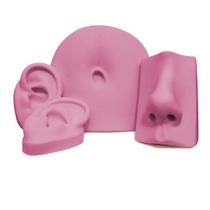 Kit Expositor Silicone - Orelha Oval / Nariz / Umbigo - Rosa
