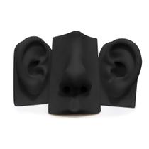 Kit Expositor Silicone - Orelha Vertical e Nariz De Silicone - Preto