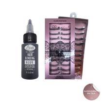 Kit Extensão Cola Profissional Cartela Cílios Real Love Kit Extensão Cola Profissional Cartela Cílios Real Love