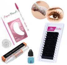 Kit Extensão de Cílios, Fadvan Y Brasileiro, Cola e Removedor