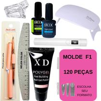 Kit Extensão De Unhas Polygel Cabine Gel Molde F1 Kit Extensão De Unhas Polygel Cabine Gel Molde F1