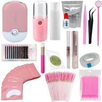 Kit Extensão Profissional Completo Alongamento Cílios Microbrush CL33