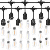 Kit Extensão Varal de Luzes 10 Metros + 20 Lâmpadas 1W Retrô Bulbo Com Filamento Em LED KIT017