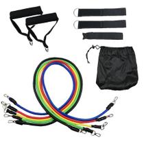 Kit Extensor Elástico 11 Peças Exercício Fitness Pilates Kit Extensor Elástico 11 Peças Exercício Fitness Pilates