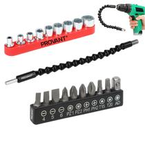 Kit Extensor Flexível com Bits e Soquetes Para Parafusadeira 21 Peças