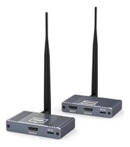 Kit Extensor Hdmi Sem Fio 200m Full Hd 1080p Tx Rx Para Tv Cinza