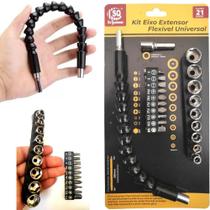 Kit Extensor Prolongador Flexivel Parafusadeira Universal Conjunto Soquetes Jogo de Pontas de Bits