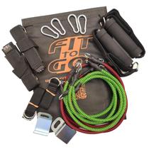 Kit Extensor Treino Ginastica Musculação Em Casa FITtoGO Seguro 80kg elástico revestido Kit Extensor Treino Ginastica Musculação Em Casa FITtoGO Seguro 80kg elástico revestido