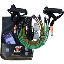 Kit Extensores Elásticos Exercícios Ginastica Fittogo Cord 60kg elástico revestido Kit Extensores Elásticos Exercícios Ginastica Fittogo Cord 60kg elástico revestido