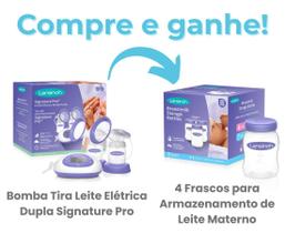 Kit Extração Eficiente: Bomba tira leite Elétrica Dupla e Frascos para Armazenamento de Leite