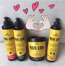 Kit Extractos Premium Mais Liso Shampoo 300ml Cond 300 ml Leave-In 300g Máscara 500g