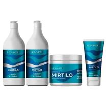 Kit Extrato de Mirtilo Shampoo 1 Litro + Condicionador 1 Litro + Máscara 450 g + Leave-in 180 ml - Lowell