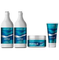 Kit Extrato de Mirtilo Shampoo 1 Lt + Condicionador 1 Lt + Máscara 240g + Leave-in 180ml - Lowell