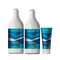 Kit Extrato De Mirtilo Shampoo + Condicionador 1 L + Leave-in 180 Ml Lowell