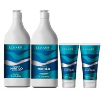 Kit Extrato De Mirtilo Shampoo + condicionador 1 Litro + 2 Leave-in 180ml Lowell