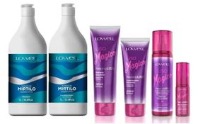 Kit Extrato de Mirtilo Shampoo + Condicionador 1 Litro + Kit Completo Liso Mágico - Lowell Kit Extrato de Mirtilo Shampoo + Condicionador 1 Litro + Kit Completo Liso Mágico - Lowell