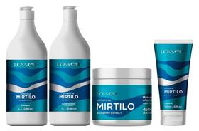 Kit Extrato de Mirtilo Shampoo + Condicionador 1 Litro + Leave-in 180ml + Máscara 450g - Lowell