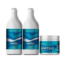 Kit Extrato De Mirtilo Shampoo Condicionador 1L Máscara