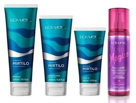 Kit Extrato de Mirtilo Shampoo + Condicionador + Leave-in + Fluido Liso Mágico - Lowell