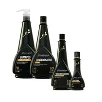 Kit Extrato folha de Mandioca e Tutano Ceramidas hidratação crescimento capilar 1,5L Raiz Latina