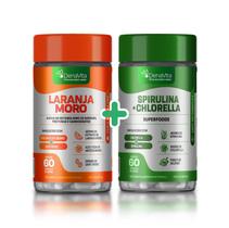 Kit Extrato Laranja Moro, Cromo, Café Verde 3x1, 60 Caps + Spirulina 2x1, Superfoods Fonte de Proteínas, Vitaminas B, Selênio, 60 Cápsulas - Denavita