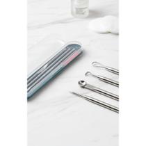 Kit Extrator Cravos e Espinhas Aço Inox 4 Peças Cobre