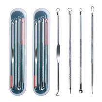 Kit Extrator De Cravo Espinha Profissional Inox Limpeza De Pele 8 Pçs