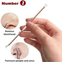 Kit Extrator de Cravos e Espinhas em Aço Inox Profissional Limpeza de Pele