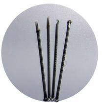 Kit Extrator de Cravos Inox Profissional 4 Peças Removedor de Cravos e Espinhas Ferramenta Para Limpeza de Pele Acne