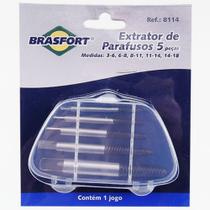 Kit Extrator de Parafuso Quebrado Espanado Saca Parafuso 5 Peças 8114 - Brasfort