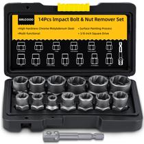 Kit extrator de parafusos GRLCOOD 14 PCS com adaptador de 3/8"