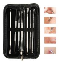 Kit Extrator Facial Profissional 7 Peças em Aço Inox