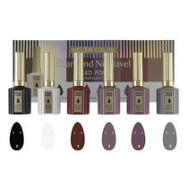 Kit F 6 Esmaltes Gel Diamond Nivelável Helen Color 15ml UvLed