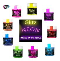 Kit Fab Glitz 9 Cores Neon Brilha Luz Negra