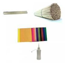 Kit Fábrica De Pipa Mucha 45cm Vareta + Folha + Cola + Linha Kit Fábrica De Pipa Mucha 45cm Vareta + Folha + Cola + Linha